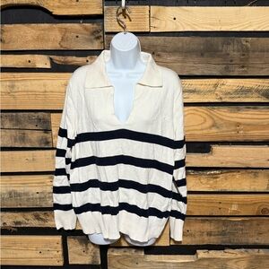 Banana Republic Polo Sweater In‎ Preppy Navy Size XL